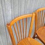 Série de 5 chaises bistrot Baumann signées anciennes