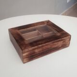 Vintage glass wooden box