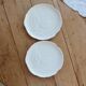 2 fish plates barbotine Salins white decor