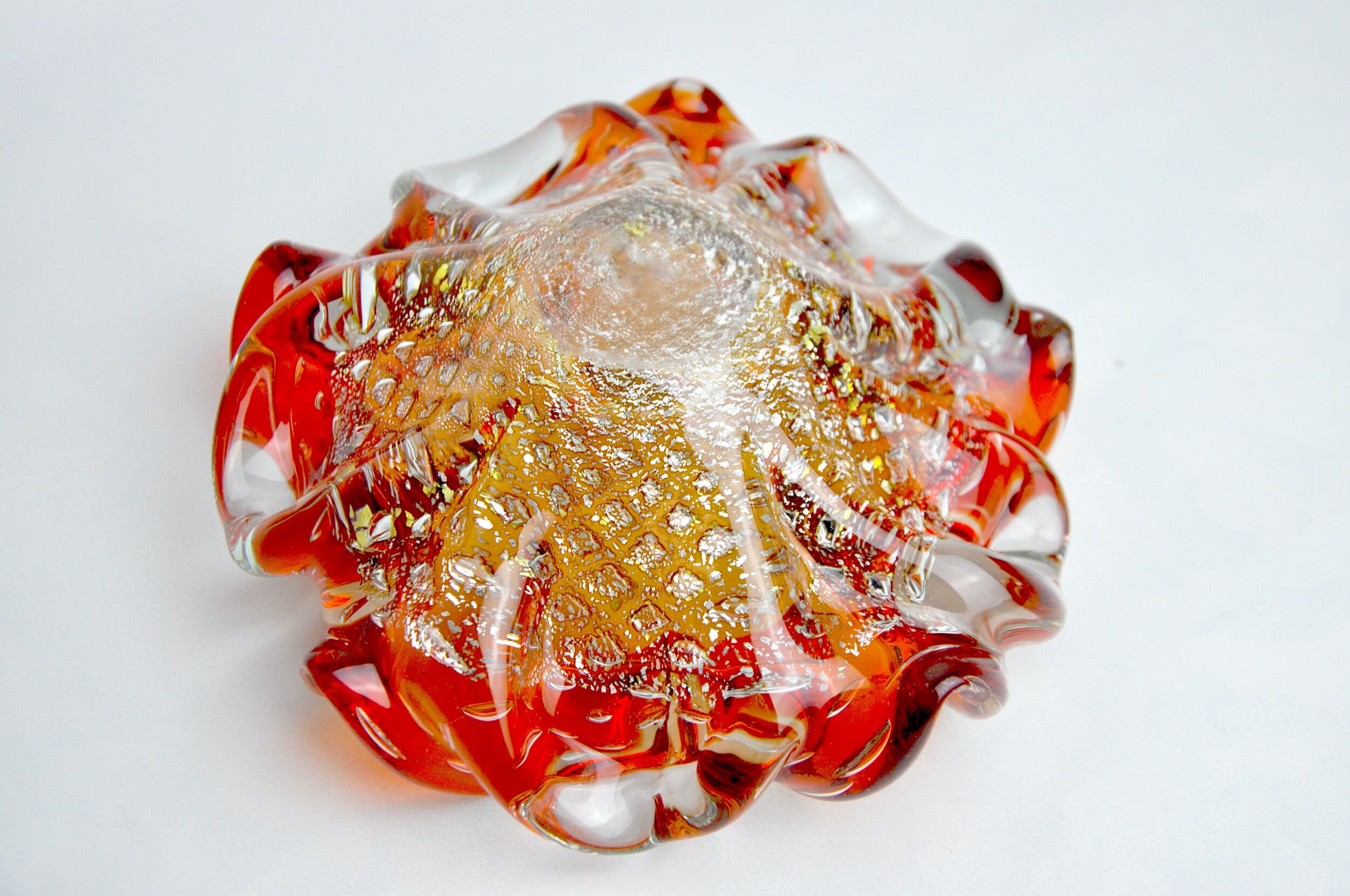 Deposit of orange and gold sommerso keys by seguso, murano glass, italy, 1970