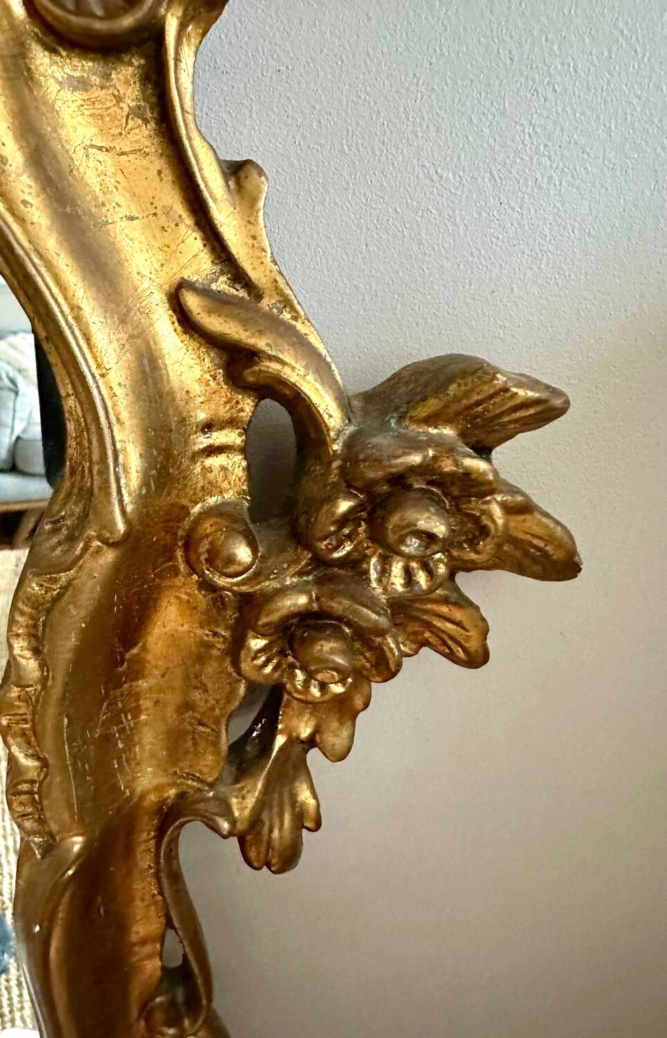 Large vintage baroque gold mirror 102x68