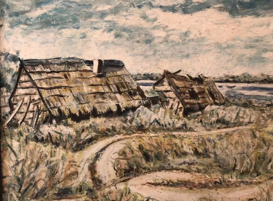 Painting old landscape painting old painting landscape signed Chabrol