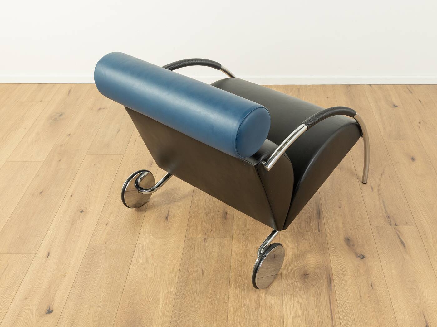 Fauteuil en chrome et cuir Zyklus par Peter Maly pour COR, 1984