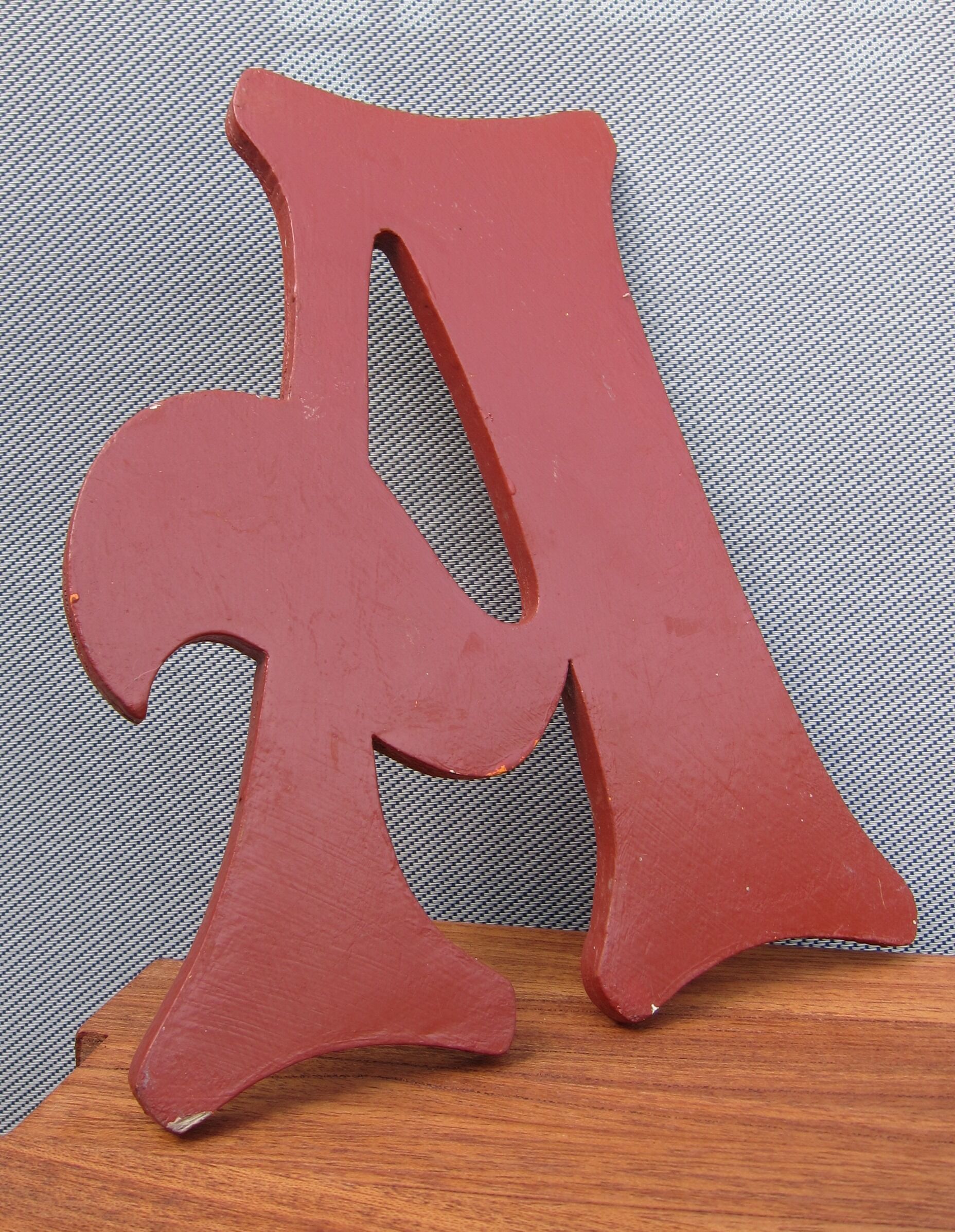 Letter of A wooden sign