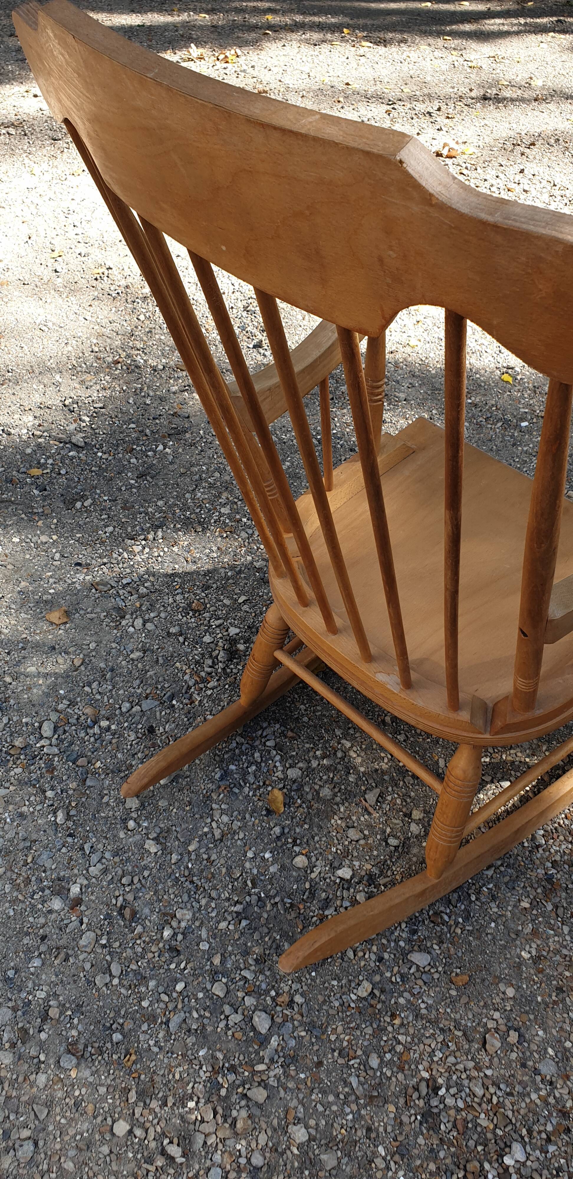 Classic rocking chair in wood multiplie sixties seventies