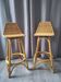 Pair of vintage stools in rattan & bamboo — 1950s
