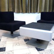 System 350 lounge chairs & side table by Herbert Hirche for Mauser, 1974, set of 3
