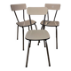 3 white Formica chairs