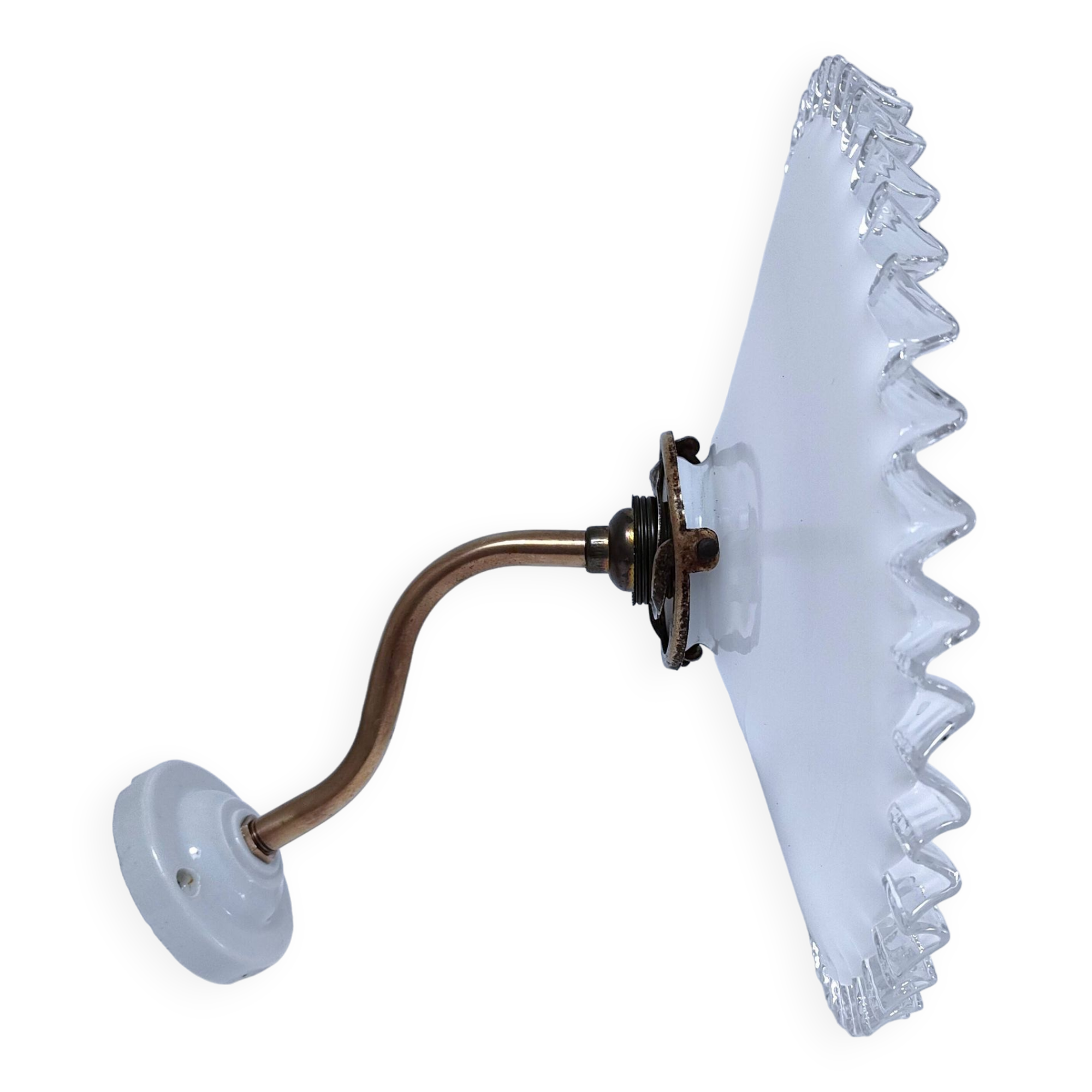 Opaline porcelain brass wall light early 20th century