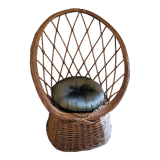 Fauteuil en rotin vintage