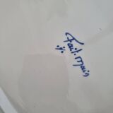 Vintage Rouen porcelain soup tureen with underplate, hand-painted