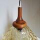 Scandinavian jellyfish pendant lamp in glass and wood 1970