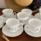 9 coffee cups arcopal model forget-me-not.