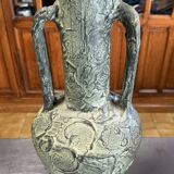 Important patinated terracotta vase