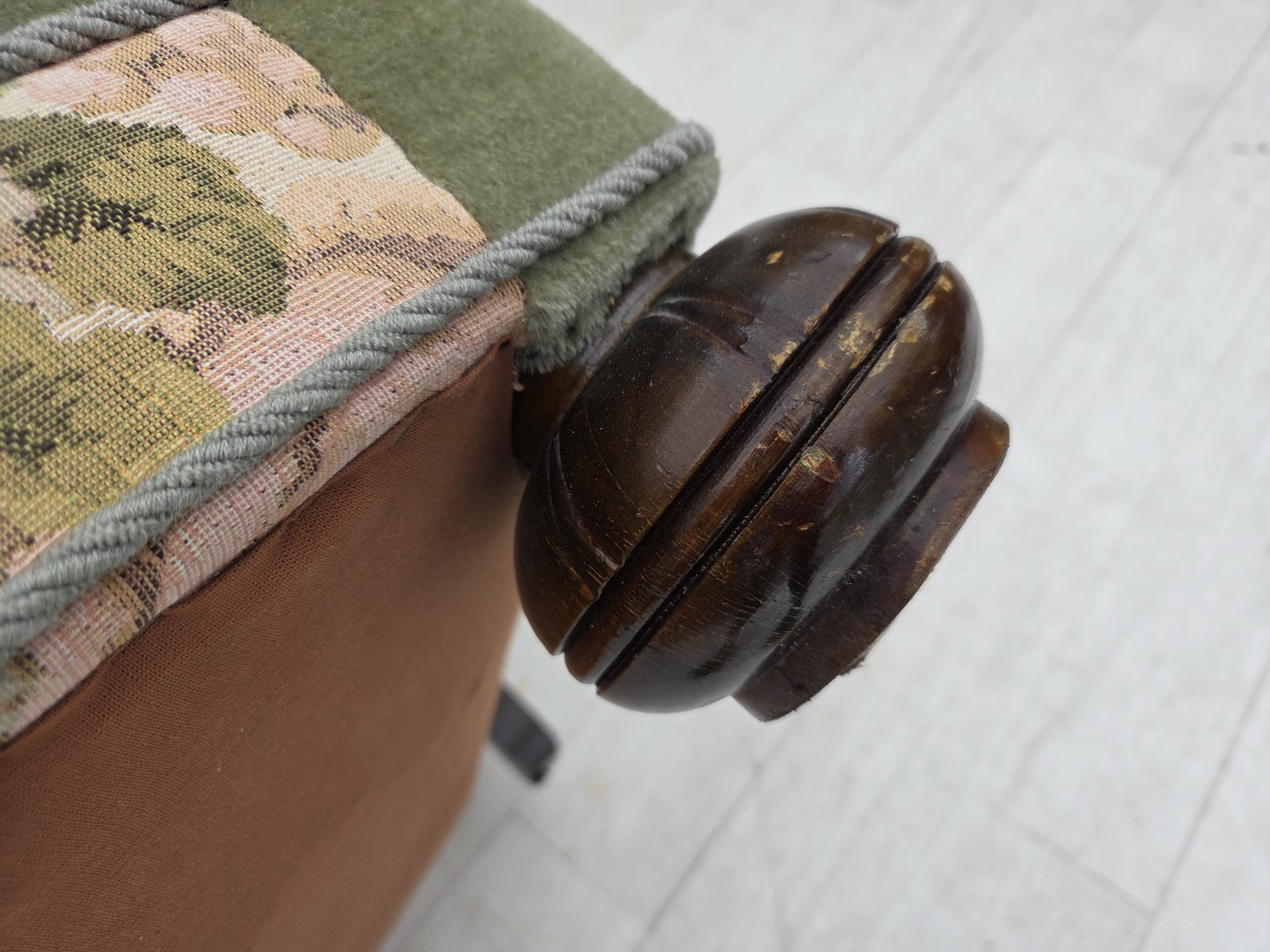 1970s, Danish relax armchair, green furniture velour, original condition.