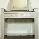 Coiffeuse Art Deco marbre rouge et miroir pivotant
