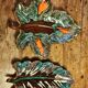 Set of 2 leaf-shaped ceramic dishes from Vallauris.