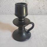 Black ceramic candle holder