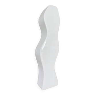 Organic white ceramic vase