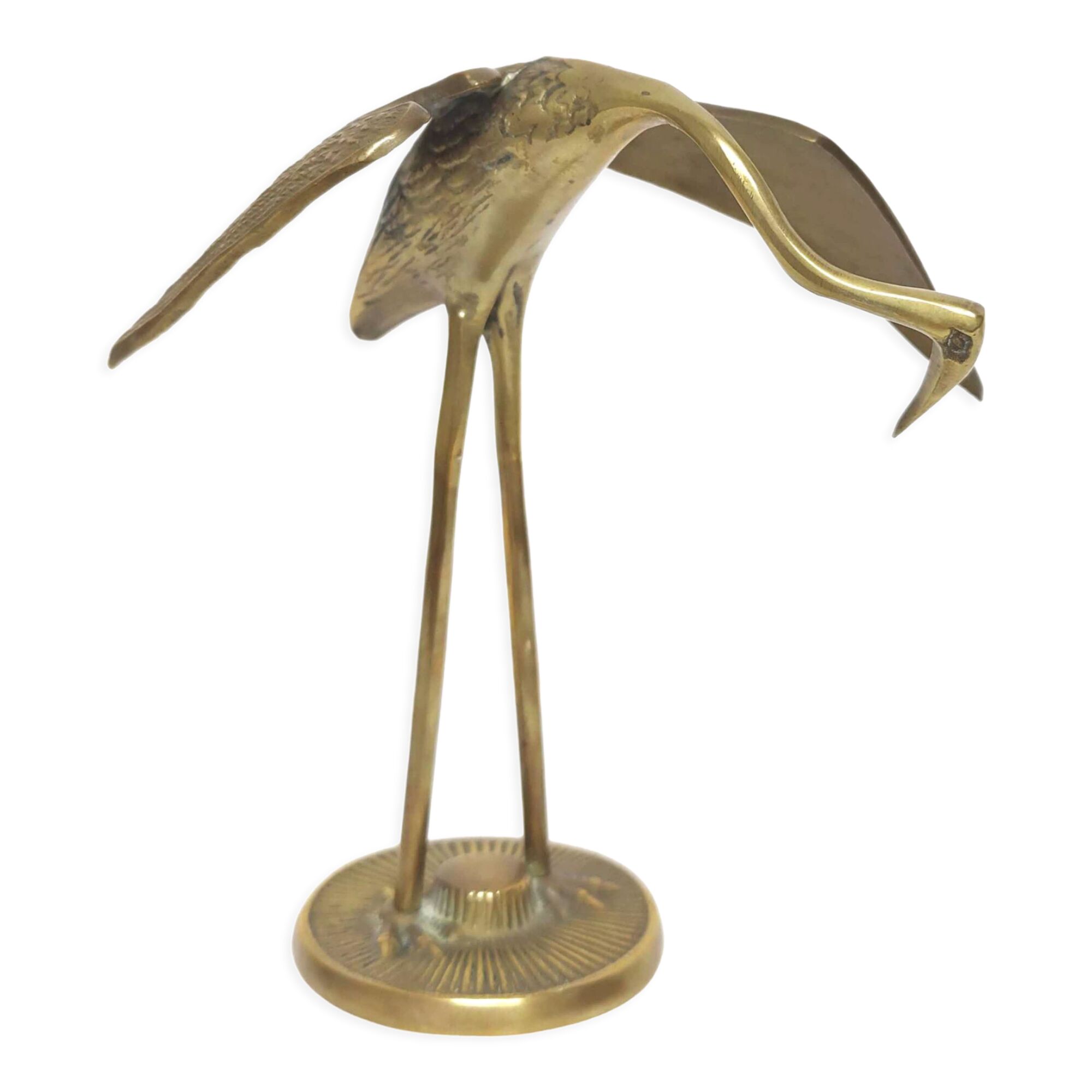 Vintage brass heron