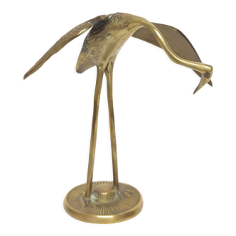 Vintage brass heron