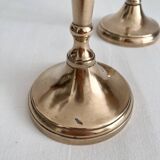 Bougeoirs chandeliers anciens balustre en laiton cuivre
