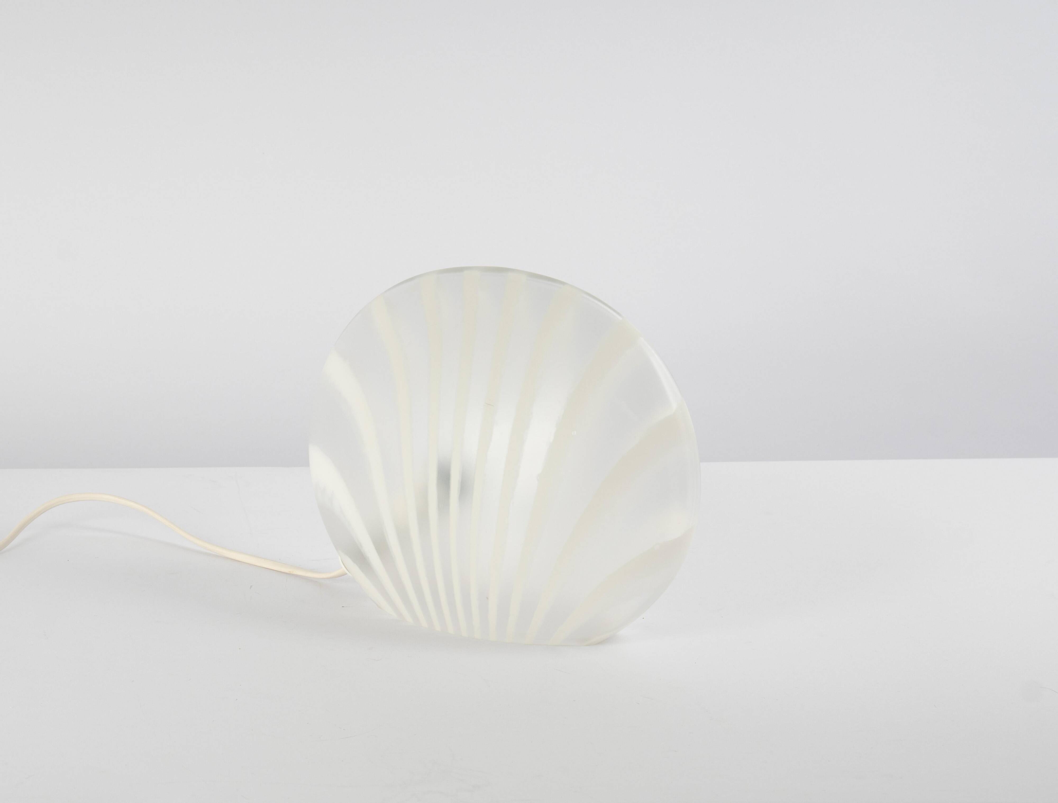 lampe de table en verre motif zèbre Peill & Putzler, Allemagne, années 1970
