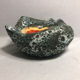 Cendrier céramique émaillée + écumes multicolore grand modele vintage