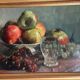 Huile originale signée "Nature Morte à la Coupe de Fruits"
