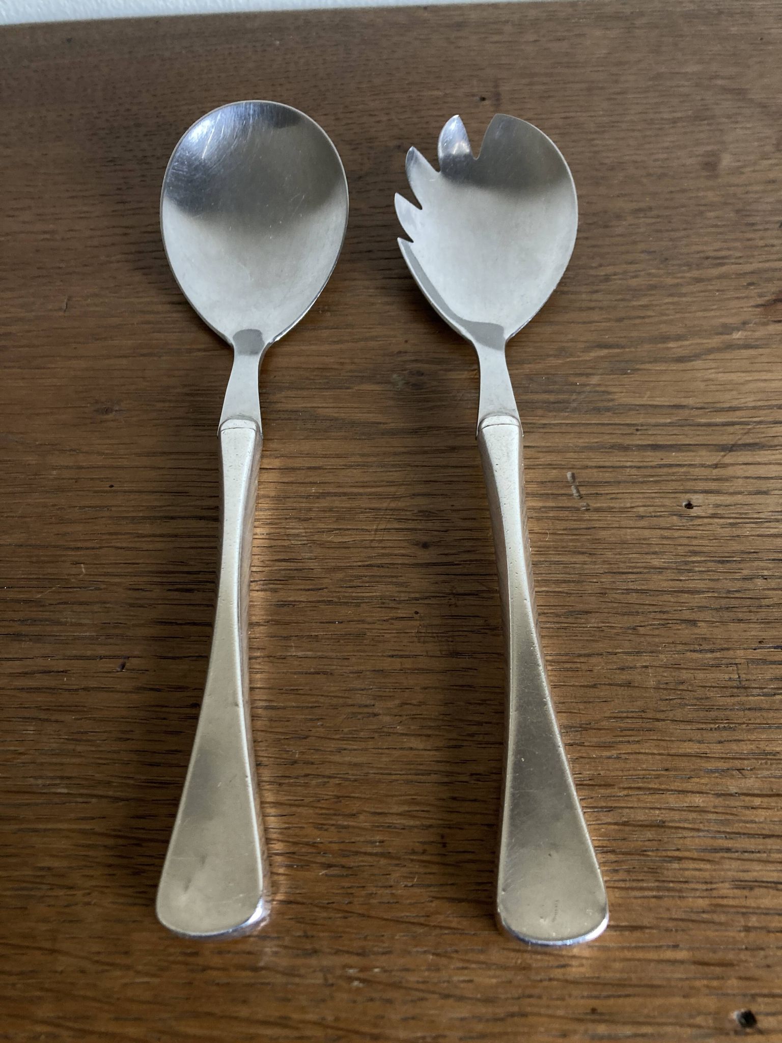 Set de couverts à salade midcentury Denmark Sorensen argent sterling 1959
