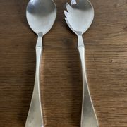Set de couverts à salade midcentury Denmark Sorensen argent sterling 1959