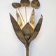 Brass Floral Leaf Wall Sconce, Hollywood Regency Style, 1960s