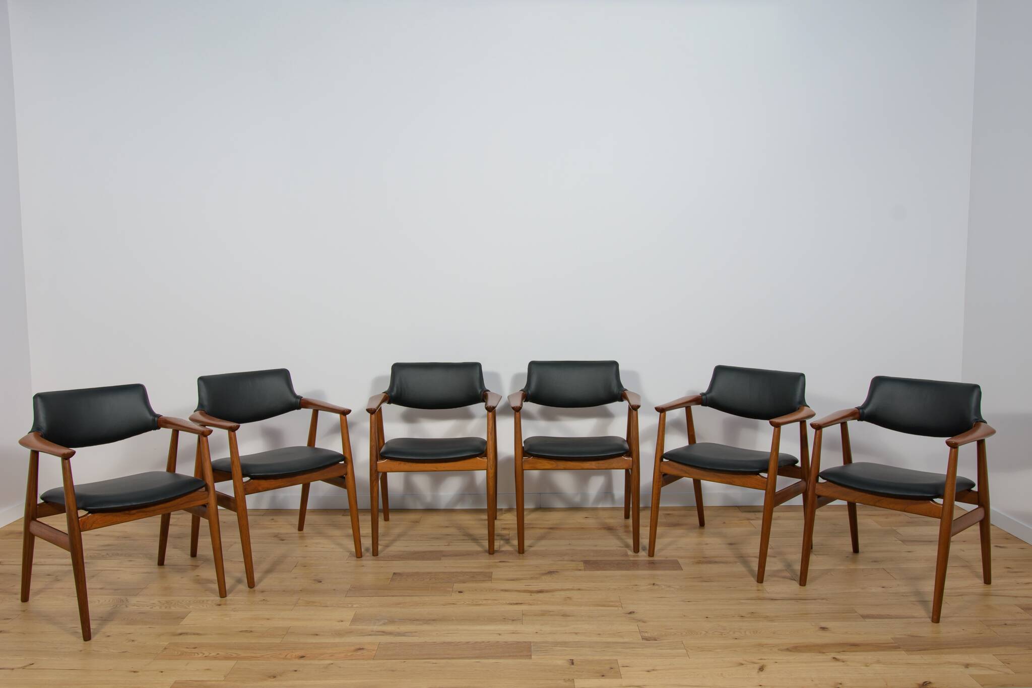 Mid century Teak Dining Chairs Model GM11 by Svend Åge Eriksen for Glostrup, 1950s, Set of 6