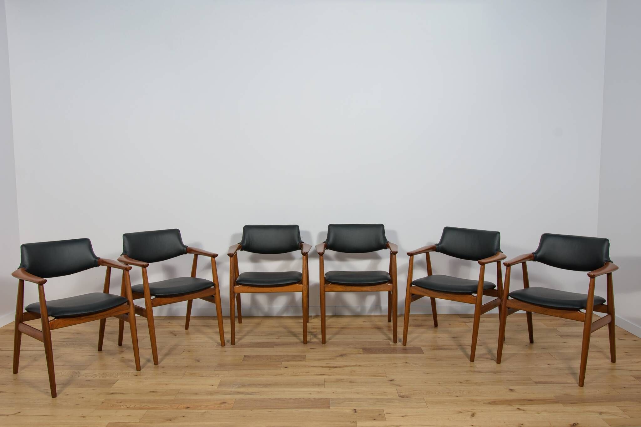 Mid century Teak Dining Chairs Model GM11 by Svend Åge Eriksen for Glostrup, 1950s, Set of 6