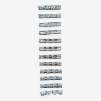 Set of 12 chiseled crystal knife holders