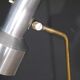 Vintage brass and brushed aluminum floor lamp
