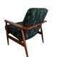 Set of Midcentury Armchairs, by Juliszu Kędziorek in Green Jacquard, 1960s