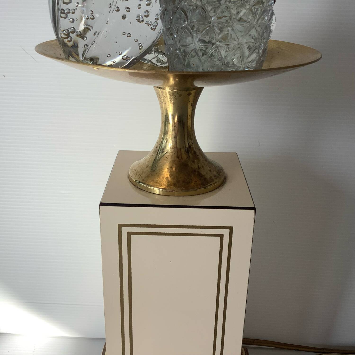 Le Dauphin Pair of Frugiere Lamps 1960-1970 Fruit Crystal Hollywood Re