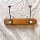 Vintage wooden wall coat rack - double hook