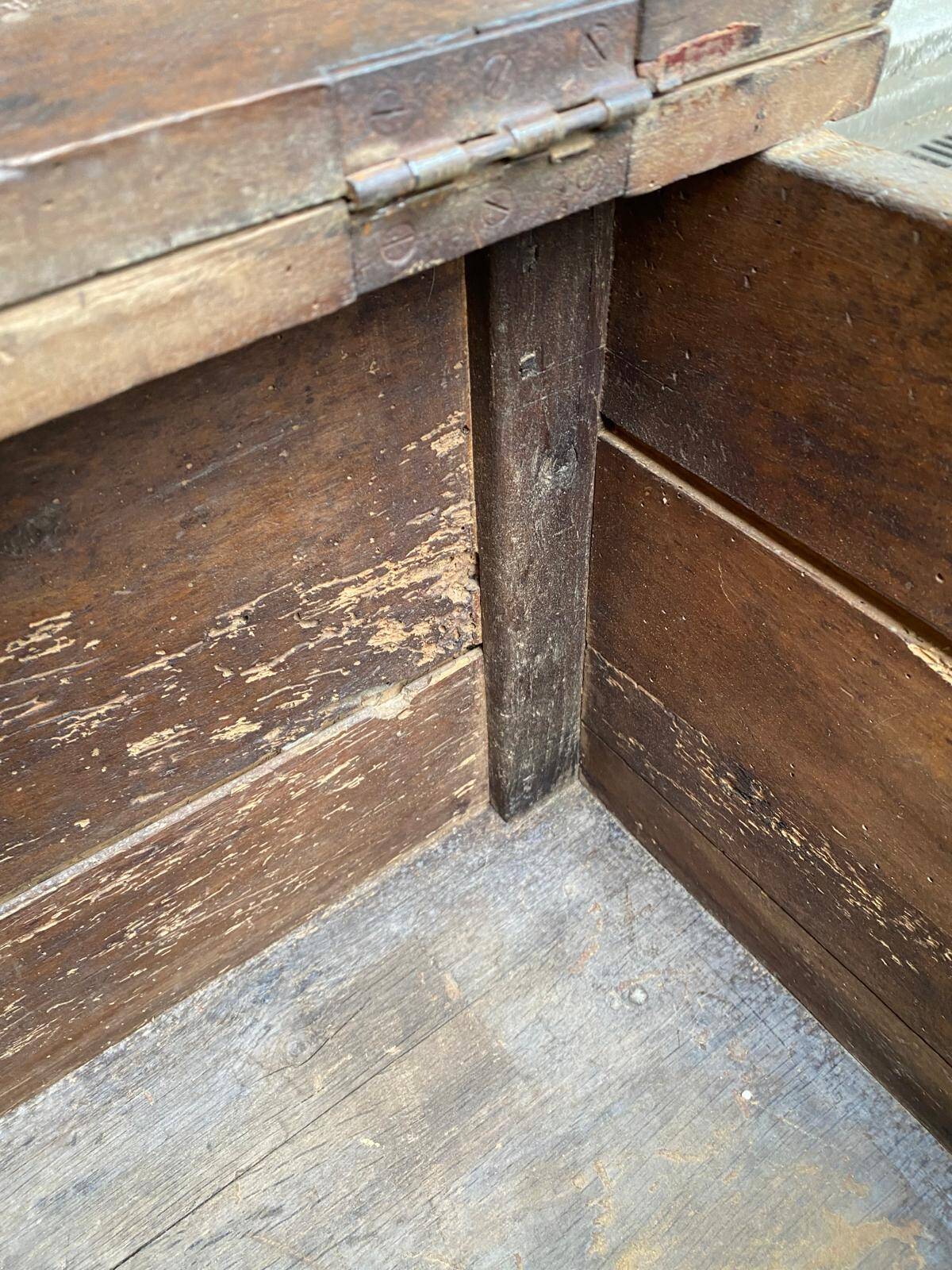 18th-century stripped chest in solid walnut
