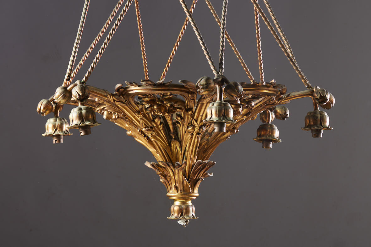Bronze chandelier Eugène Soleau