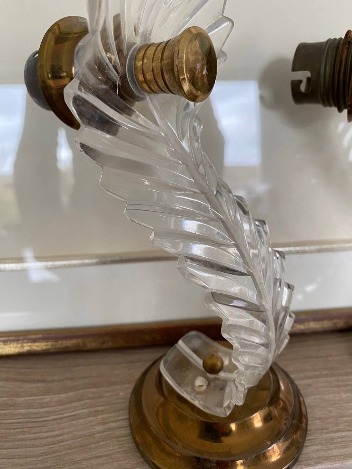 Pair of 1960s brass wall lights