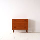 Vintage teak chest of drawers with three drawers