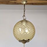 Amber glass pendant light