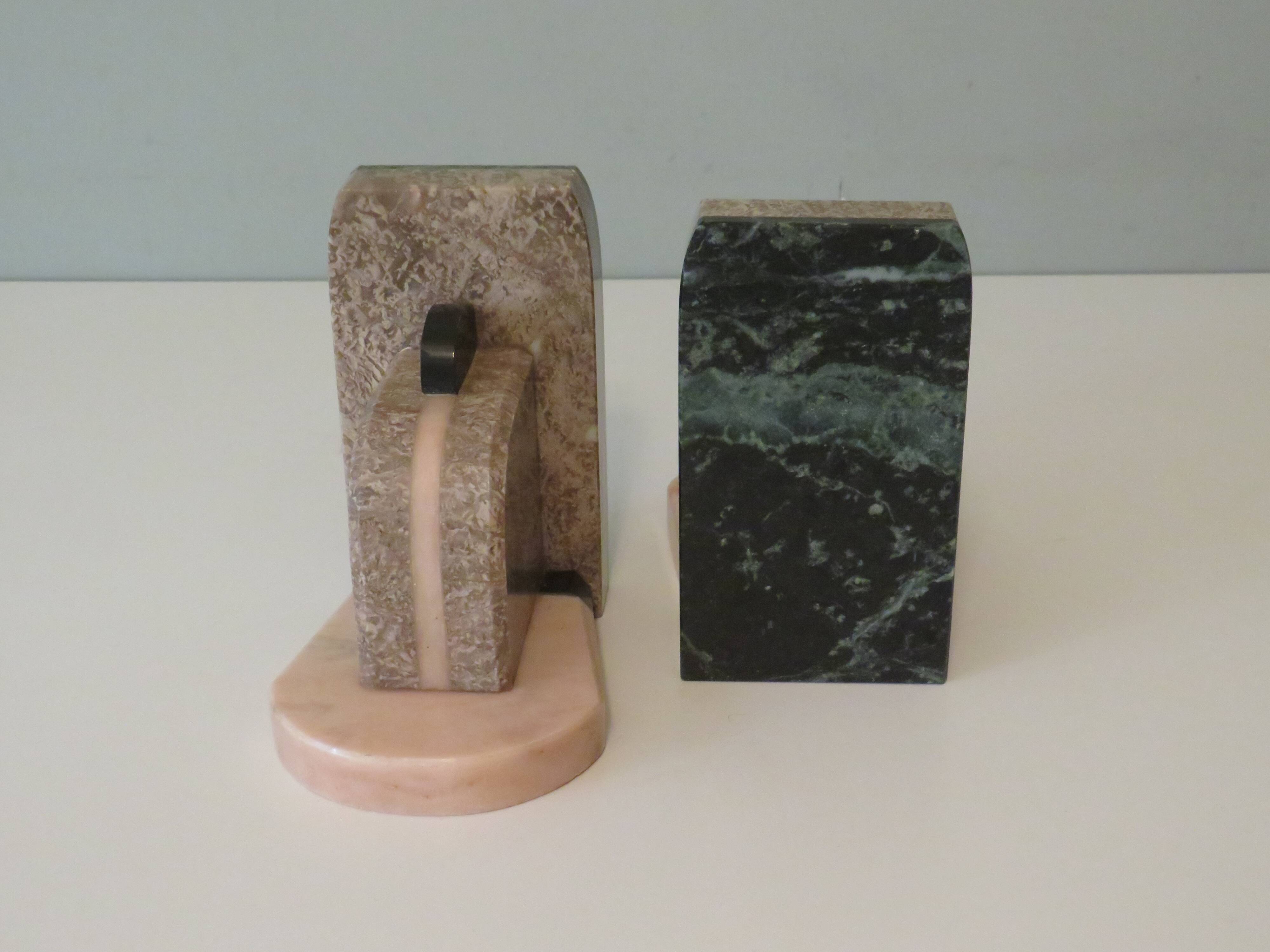Pair of Art Deco marble bookends from the 1930s