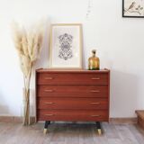 Scandinavian chest of drawers with compass feet