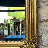 Louis-Philippe mirror gilded with gold leaf, mercury glass, 97.5cm