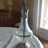 Carafe crystal wine and tin