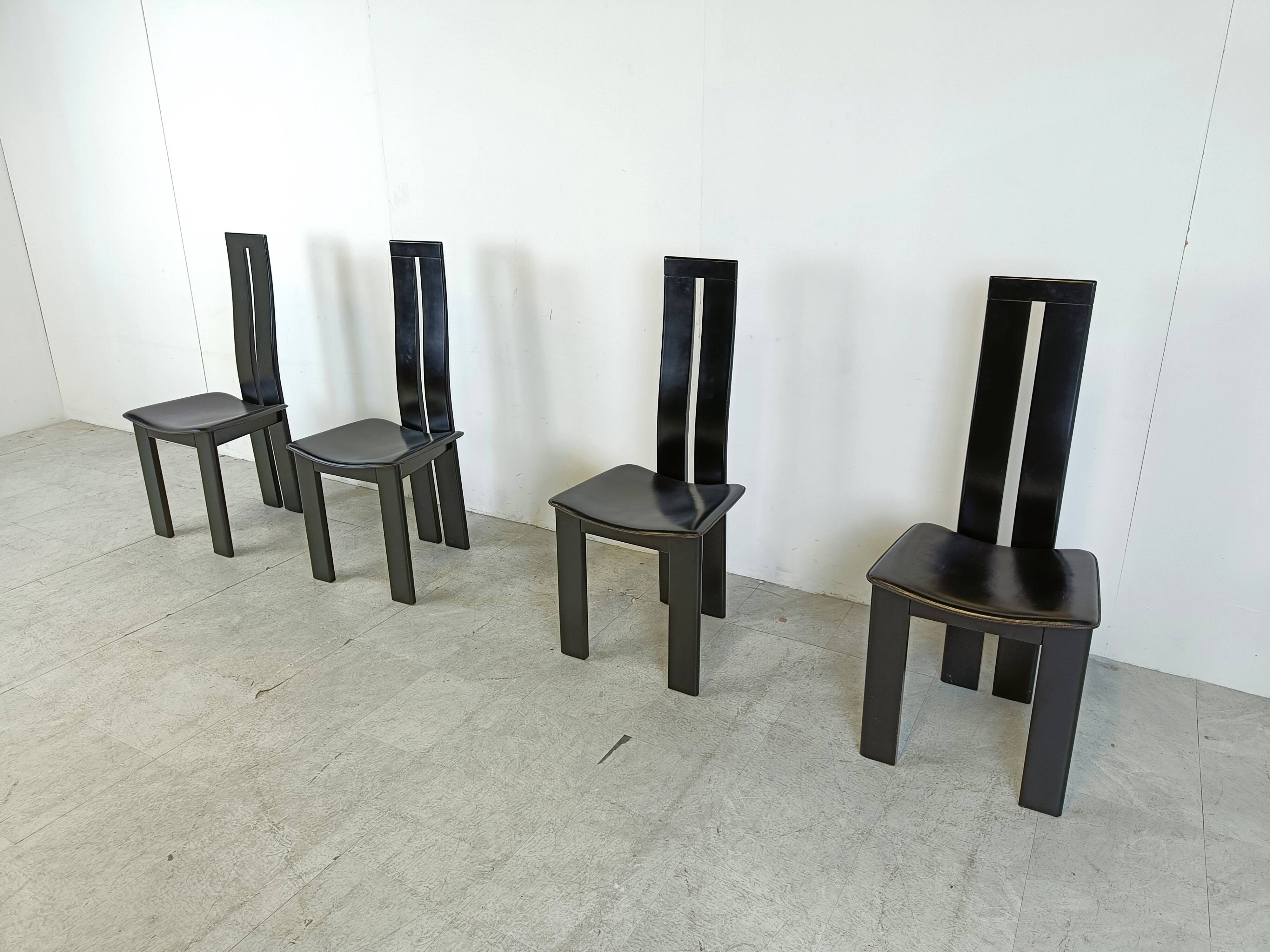 Set of 4 dining chairs by Pietro Costantini for Ello, 1980s