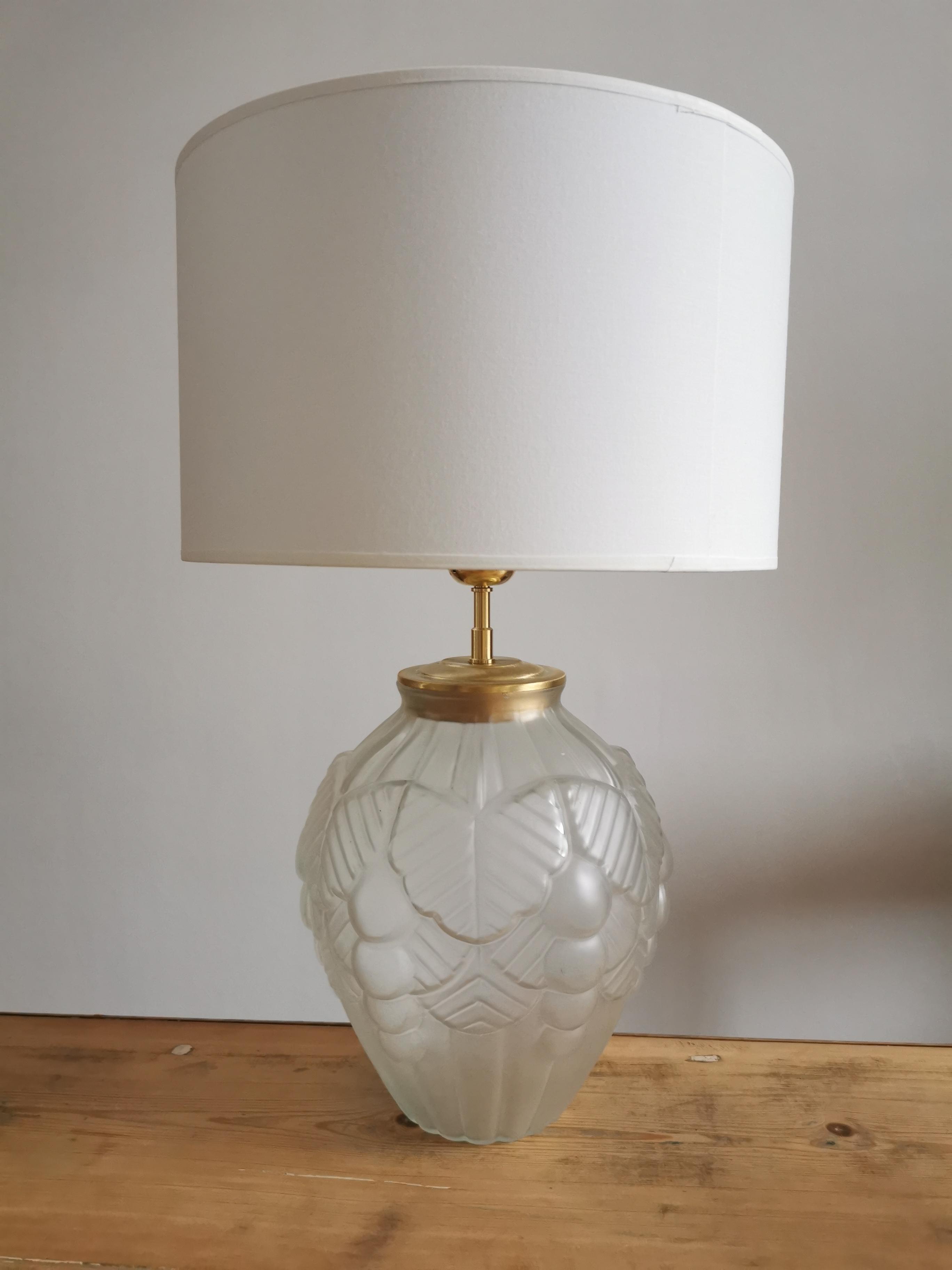 Art Deco lamp in polished glass